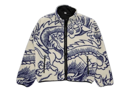 Stussy Dragon Sherpa Jacket Natural