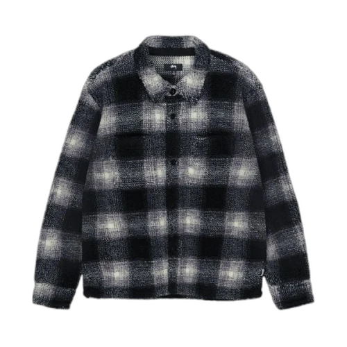 Stussy Plaid Sherpa Shirt Black