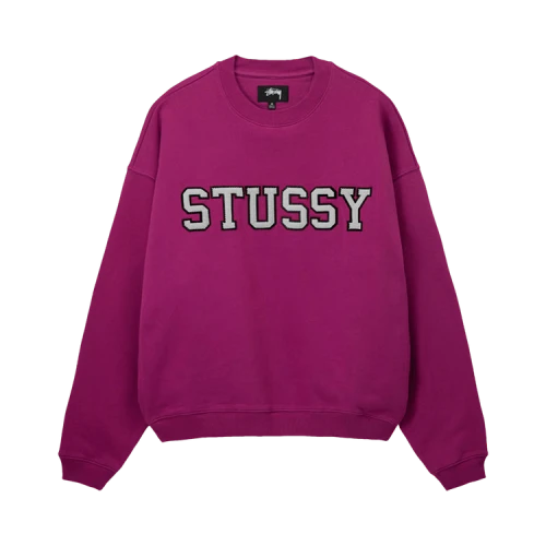 Stussy Relaxed Oversized Crew Magenta