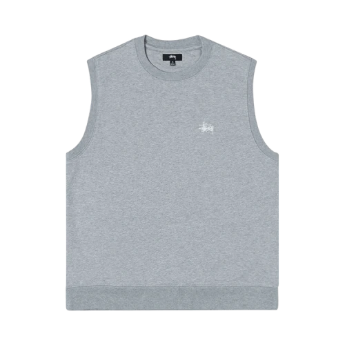 Stussy Stock Fleece Vest Grey Heather