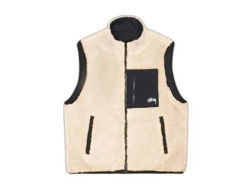 Stussy Sherpa Reversible Vest Beige