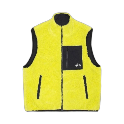 Stussy Sherpa Reversible Vest Lime