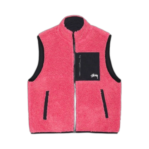 Stussy Sherpa Reversible Vest Pink