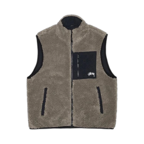 Stussy Sherpa Reversible Vest Stone