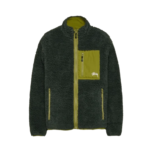 Stussy Sherpa Reversible Jacket 'Dark Green'