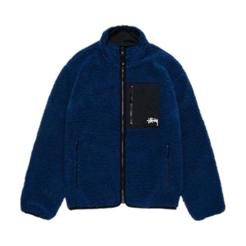 Stussy Sherpa Reversible Jacket 'Weathered Blue'