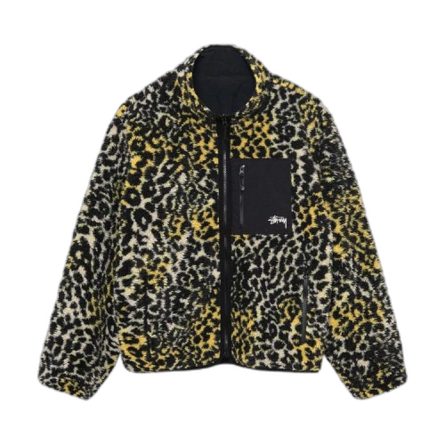 Stussy Sherpa Reversible Jacket 'Yellow Leopard'