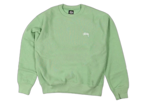 Stussy Stock Logo Crew Zephyr Green