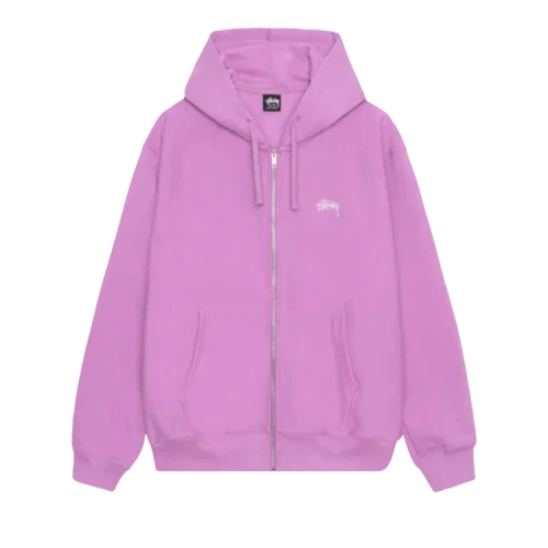 Stussy Stock Logo Zip Hoodie 'Violet'