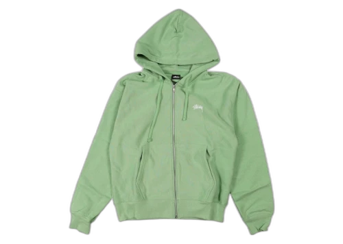 Stussy Stock Logo Zip Hoodie Zephyr Green