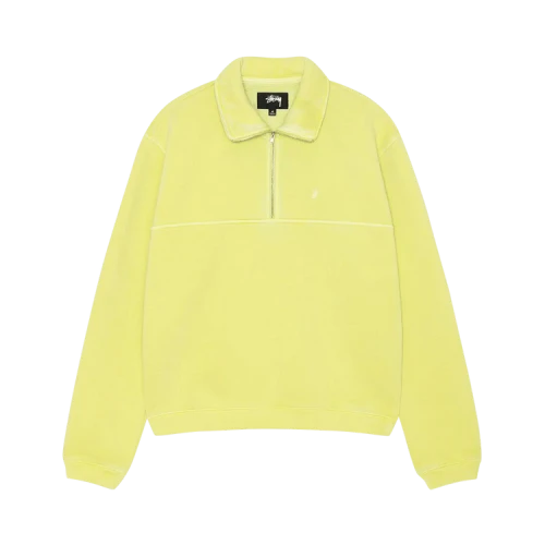 Stussy Fleece Zip Mock Hoodie Lime