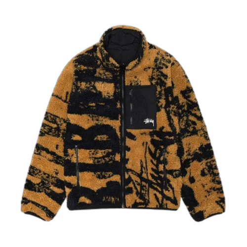 Stussy Sherpa Reversible Stamp Jacket Yellow