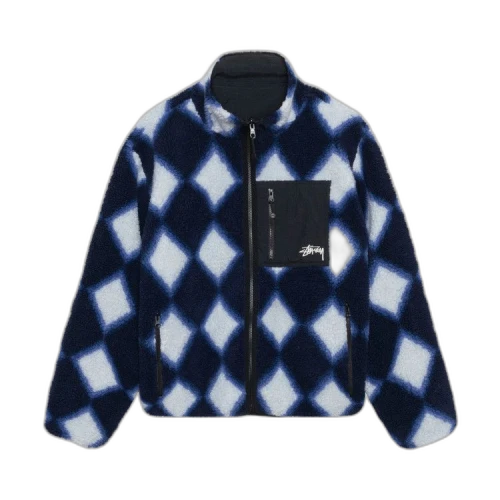 Stussy Sherpa Reversible Stamp Jacket Purple