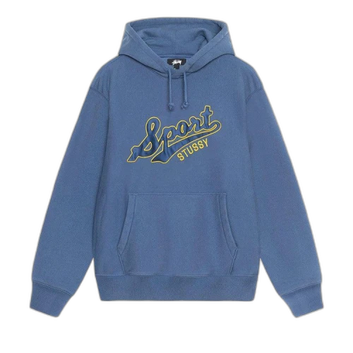 Stussy Satin Patch Oversized Hoodie Blue