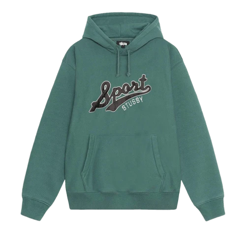 Stussy Satin Patch Oversized Hoodie Green