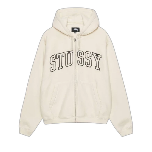 Stussy Outline Zip Hoodie Ivory