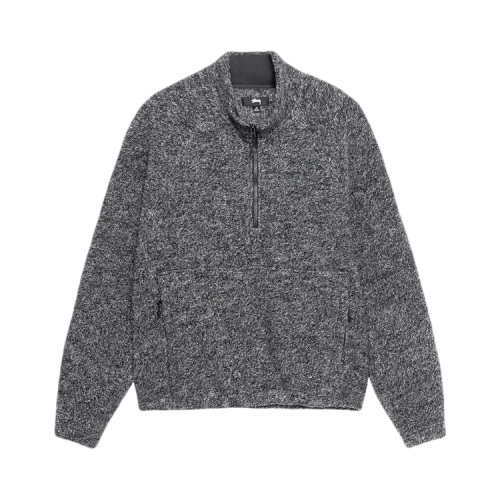 Stussy Wool Blend Sherpa Mock Neck Black