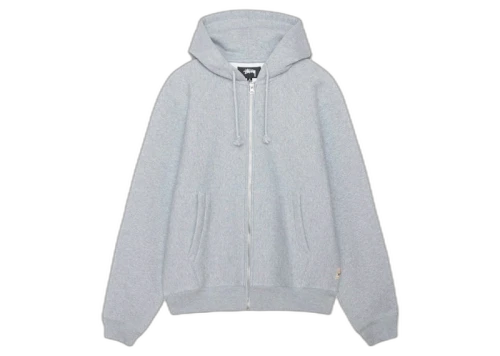Stussy Fleece Raglan Zip Hoodie Grey Heather