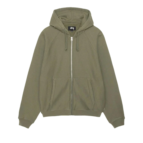 Stussy Raglan Zip Hoodie Olive