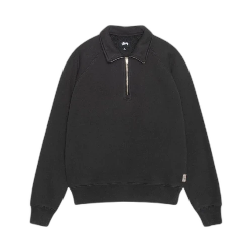 Stussy Relaxed Half Zip 'Washed Black'