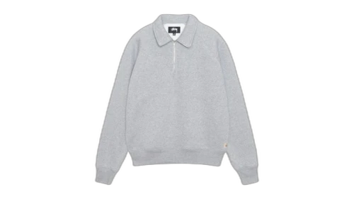Stussy Relaxed Half Zip Washed Black