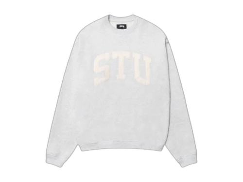 Stussy Stu Relaxed Crew Ash Heather