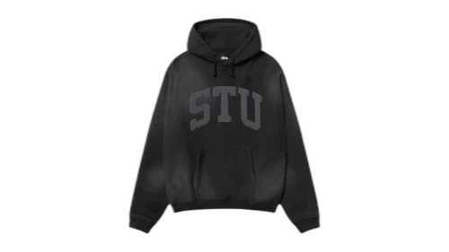 Stussy Stu Applique Hoodie Black