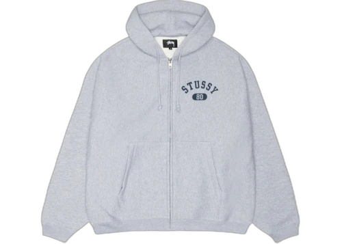 Stussy Varsity Zip Hoodie Grey Heather