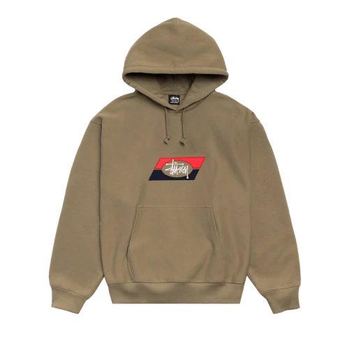 Stussy Double Stripe Embroidered Hoodie 'Army'