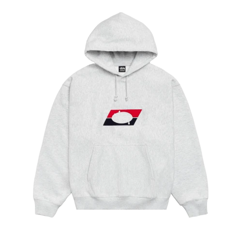 Stussy Double Stripe Embroidered Hoodie 'Ash Heather'