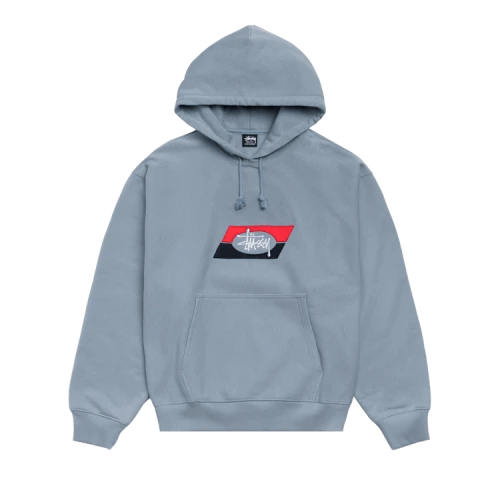 Stussy Double Stripe Embroidered Hoodie 'Slate'