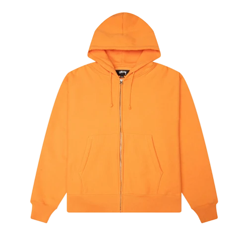 Stussy Basic Diamond Zip Hoodie 'Tangerine'