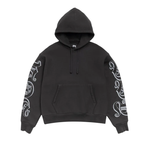 Stussy Motif Print Hoodie Black