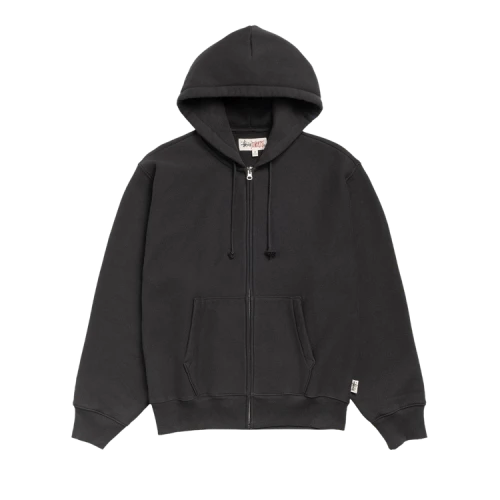 Stussy Fleece Zip Hoodie Black