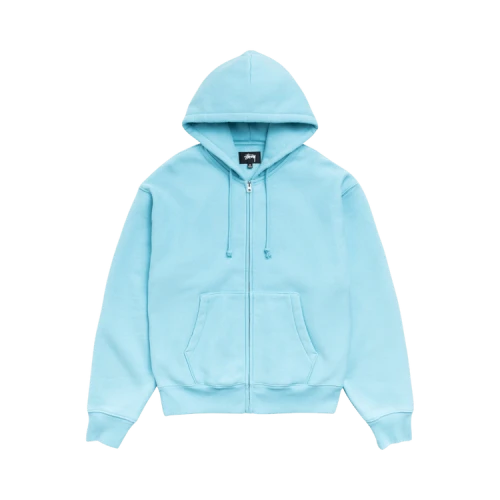 Stussy Cursive Applique Zip Hoodie 'Aqua'