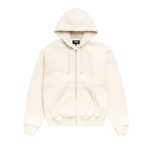 Stussy Cursive Applique Zip Hoodie 'Natural'