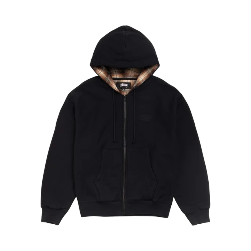 Stussy Plaid Lined Zip Hoodie 'Black'