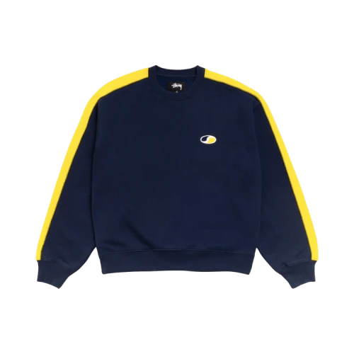 Stussy Paneled Stripe Crew 'Navy'
