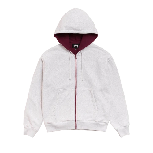 Stussy Double Faced Zip Hoodie 'Ash Heather'