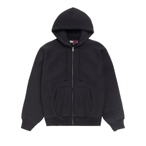 Stussy Fleece Zip Hoodie 'Black'