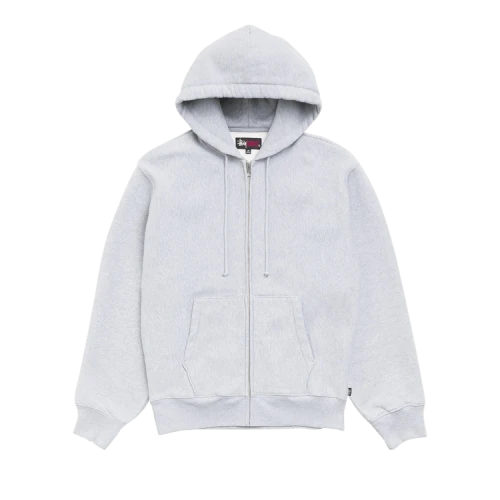 Stussy Fleece Zip Hoodie 'Grey Heather'