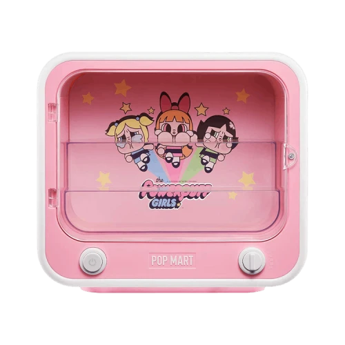 Pop Mart CRYBABY x Powerpuff Girls Series TV Set Luminous Display Container 'Pink'