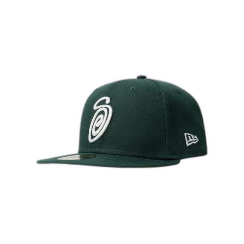 Stussy Curly S 59FIFTY New Era Cap 'Forest Green'