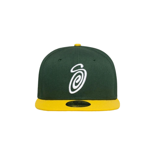 Stussy New Era 59FIFTY Swirly S Cap 'Green/Yellow'