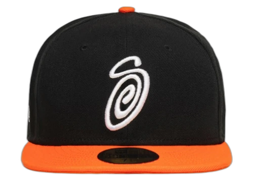 Stussy New Era Swirly S 59Fifty Fitted Cap Black/Orange