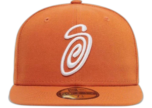 Stussy Curly S 59Fifty New Era Cap Orange