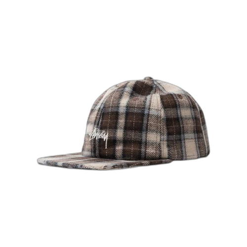 Stussy Flannel Plaid Stock Strapback 'Brown'