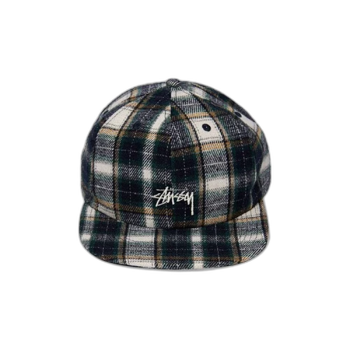 Stussy Flannel Plaid Stock Strapback Cap 'Green'