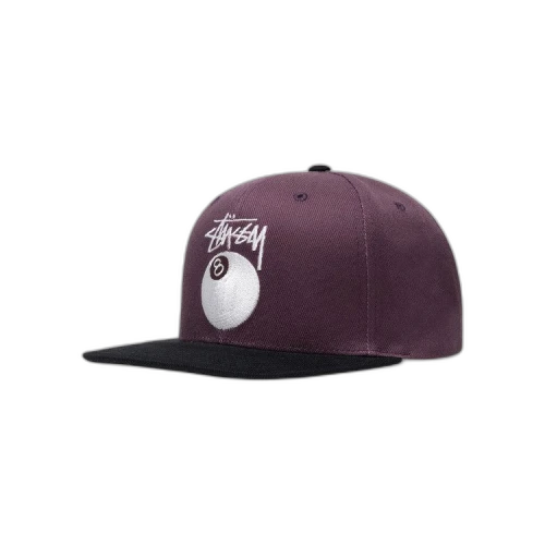 Stussy Twill Stock 8 Ball Cap 'Burgundy'