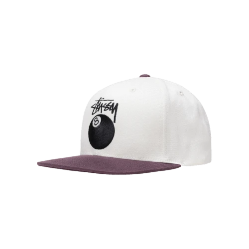 Stussy Twill Stock 8 Ball Cap 'White'